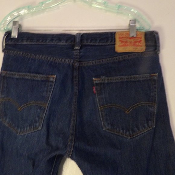 Levi's Men's Straight Jeans - Dark Blue - Picture 2 of 7